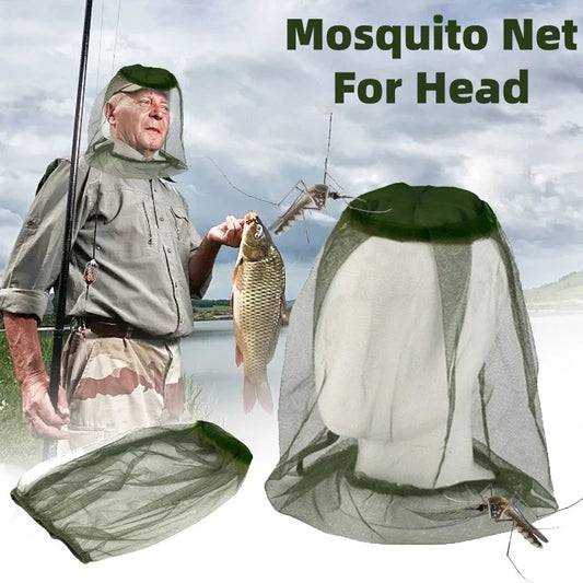1pc mosquito net for head anti mosquito outdoor fly Insect screen Fishing Hat mesh Breathable